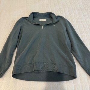 Abercrombie & Fitch Half Zip Icon Logo Sweat In Blue
